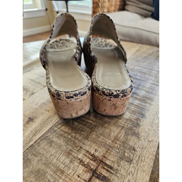 Stuart Weitzman Womens Flatout Leopard Canvas Raffia Flatform Slide Sandals 8.5 - Picture 6 of 14
